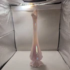 Vintage Fenton Iridescent Pink Cabbage Rose Pink Swung Bud Glass Vase