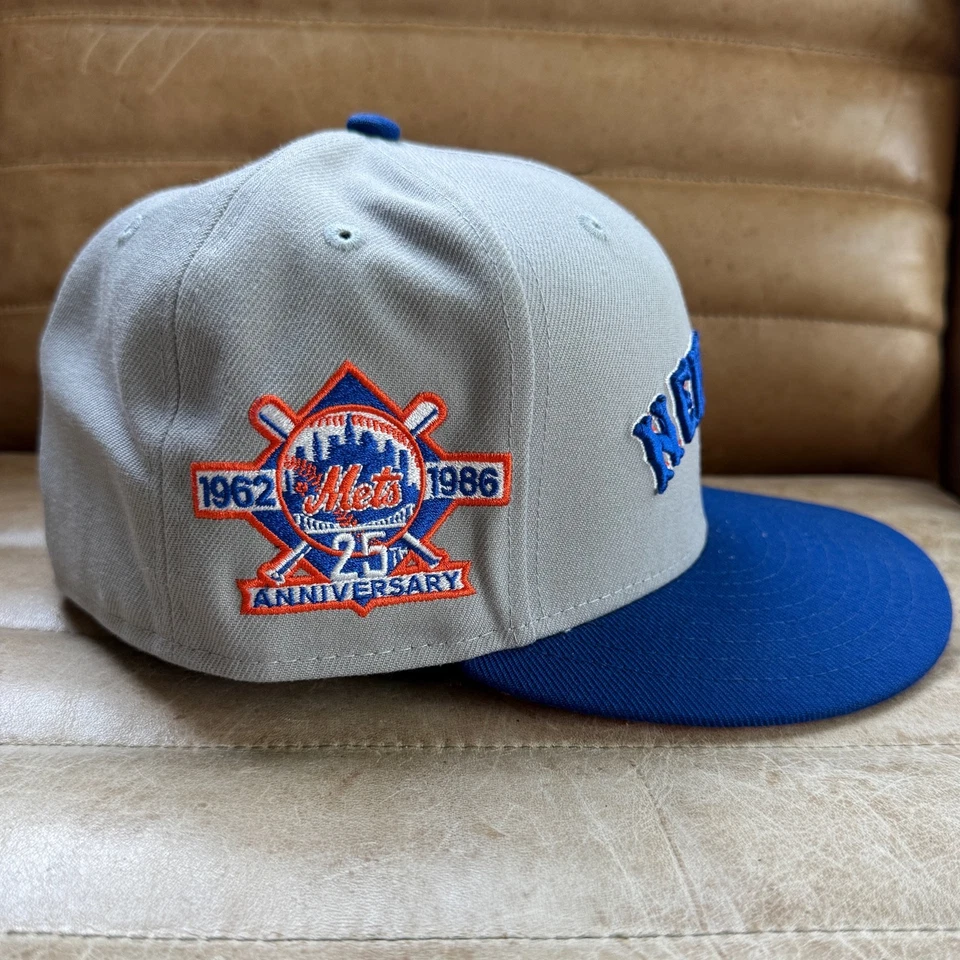 New Era Equipado New York Mets Gris/Azul/Naranja, Naranja UV 7-3/8 Usado Foto 3 de 4