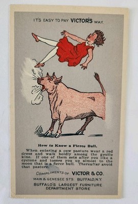 Rare Victor & Co Buffalo, NY Trade Card Bizarre Comical Advertising Trade Card