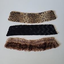 Vintage Faux Fur Collars Set of 3 Chic Glam Luxury Mob Wife Plush Sophisticated