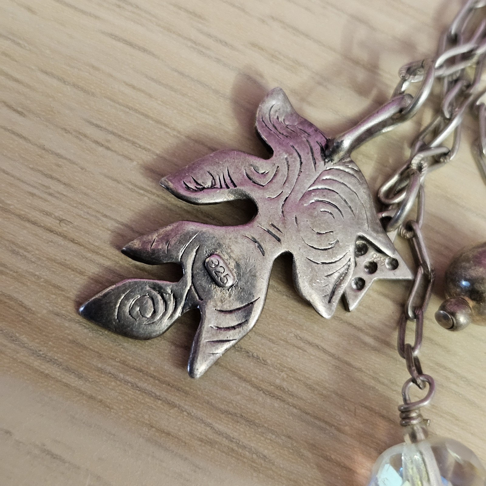 Photo 4 of 925 Sterling Silver Multi Charm Necklace 26" Long Unusual Item