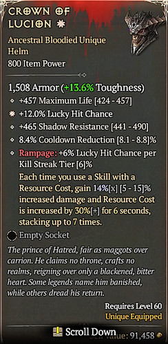 Diablo 4 Season 12 🔥 Crown of Lucion   1GA - 2GA