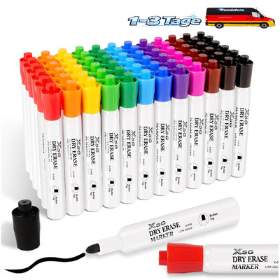 Colpart 72 Stück Whiteboard Marker Schwarz Folienstift 6 Farben Abwischbar Feine