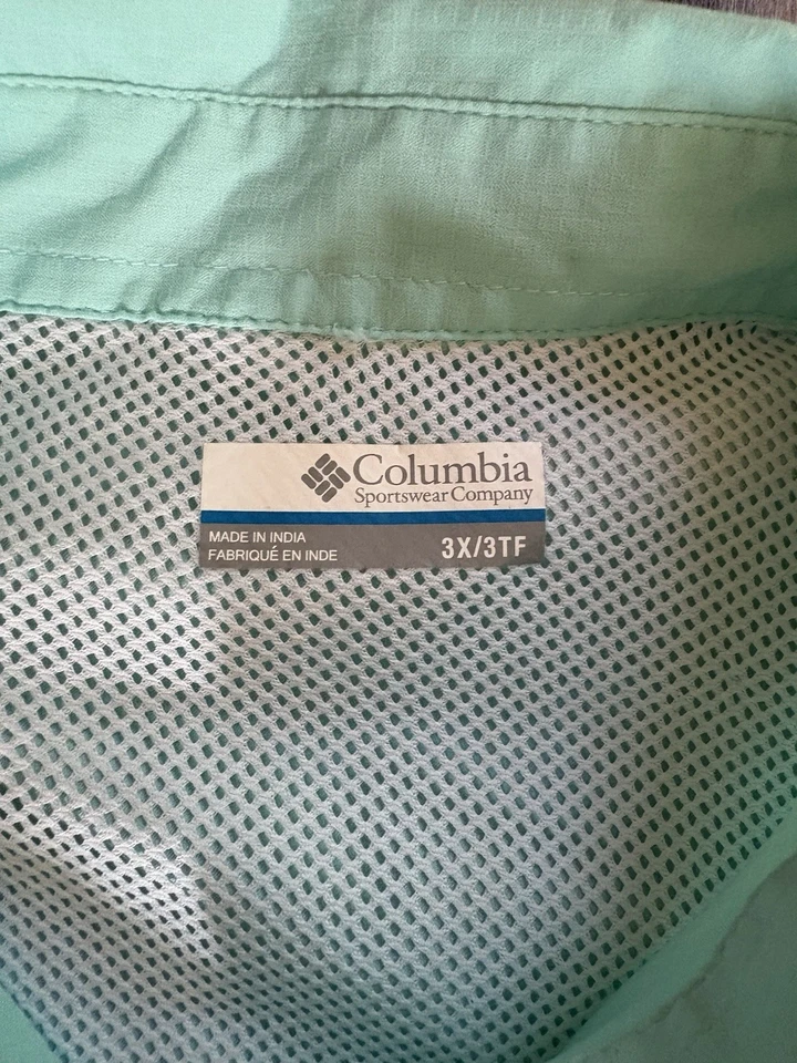 Camisa de pesca para mujer Columbia 3XL azul claro/verde malla ventilada Foto 3 de 4