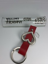 Keychain - Leather/metal - Bordeaux/Chrome - Cod.08/6 - Villini