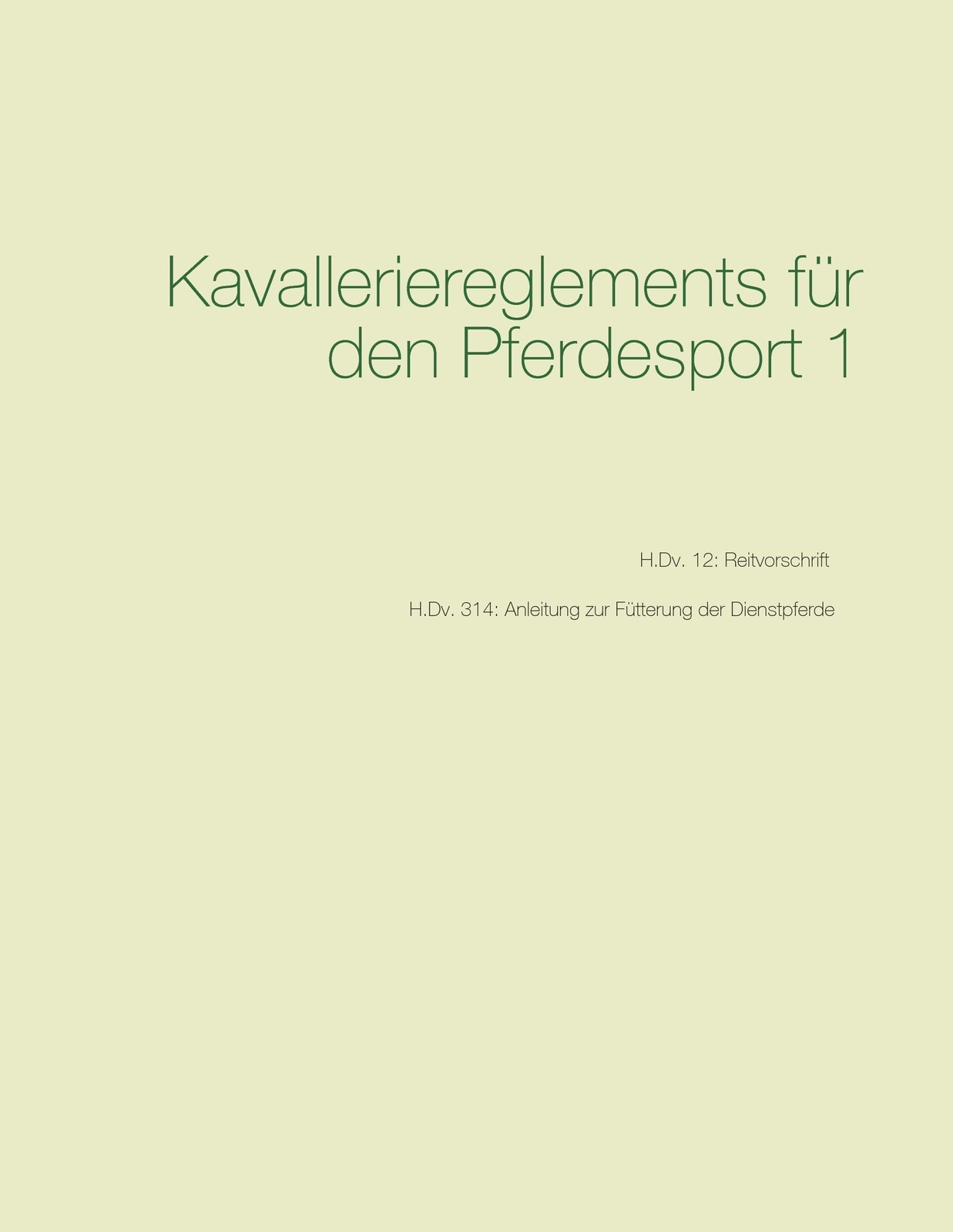 Thumbnail - Kavalleriereglements Für Den Pferdesport 1 | Buch | 9783744875493