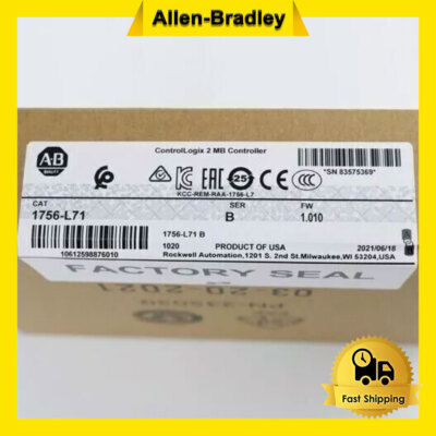 1756-L71 /B AB NEW ControlLogix Logix5571 Processor 2MB New UPS Express 1 Pcs CG