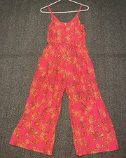 Free People Hot Tropics Floral Sleeveless Spaghetti Jumpsuit With Pockets Size 0