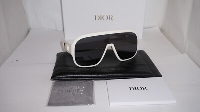 Christian Dior Sunglasses New Shield White Gold Grey