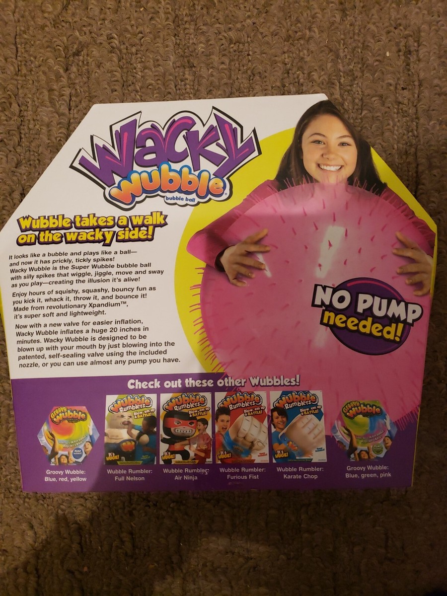 Wacky Wubble Bubble Ball No Pump Needed Blow Up Pink Spikes Wiggle