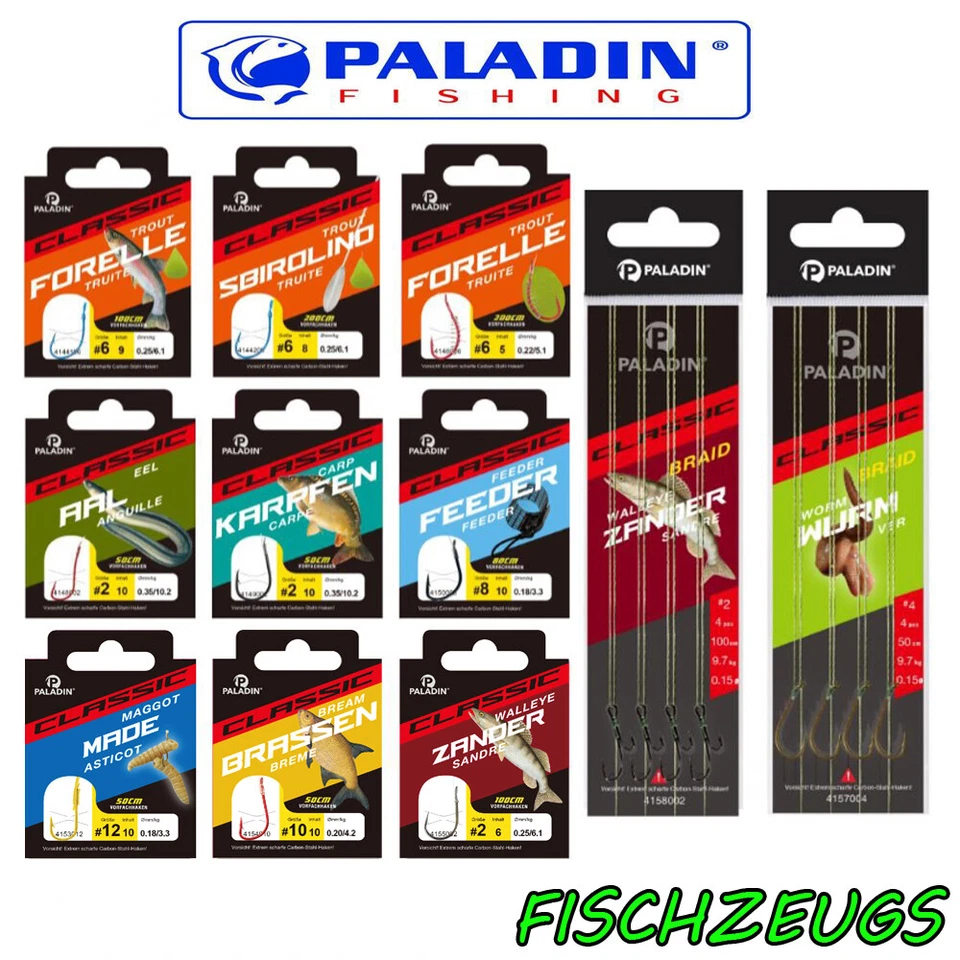 Paladin Haken Angelhaken Vorfach Sbirolino Forelle Wurm Made Zander Aal Karpfen