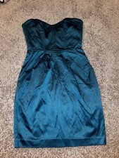 VINTAGE Y2K bebe Cocktail Teal Strapless Dress Sz S SOLDOUT