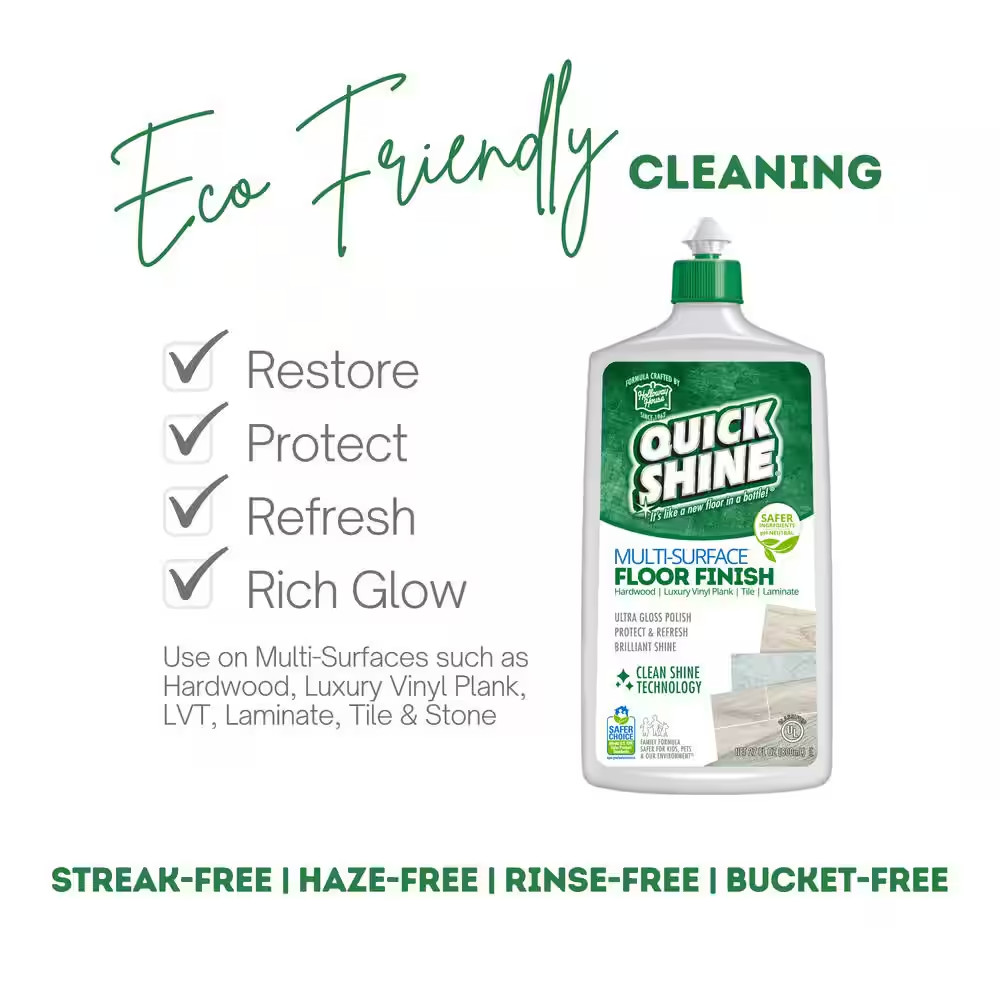 Quick Shine 27 oz. Floor Finish Protects Hardwood Tile Laminate Vinyl & Stone