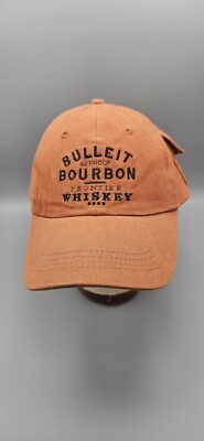 Bulleit Bourbon Hat Frontier Whiskey Cap Orange Spell Out Cotton Pocket Strap