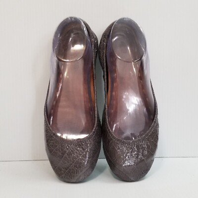 Tieks By Gavrieli Women's Slate Grey Croc Print Patent Ballet Flats