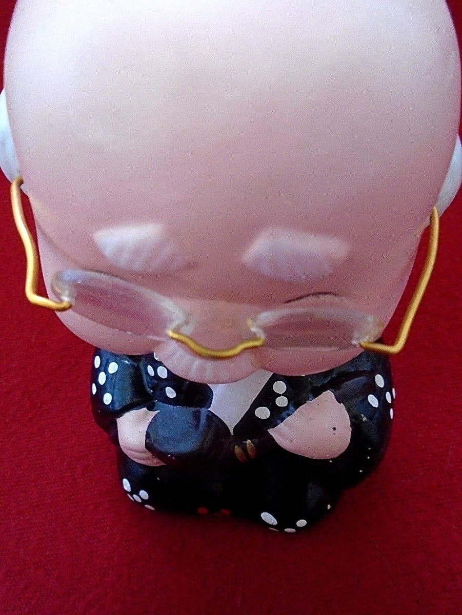 Figurine Ancienne Garçon Banane Tête Bobblehead Céramique 5,5 Pouces - Non Signé