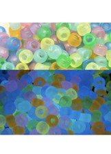 500 piece Glow-in-the-Dark Luminous Pony Beads 6x9 mm barrel shaped Plastic 