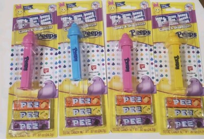 Lot 4 Easter Peeps Pez Limited Edition 2 Pink 1 Blue 1Yellow NIP