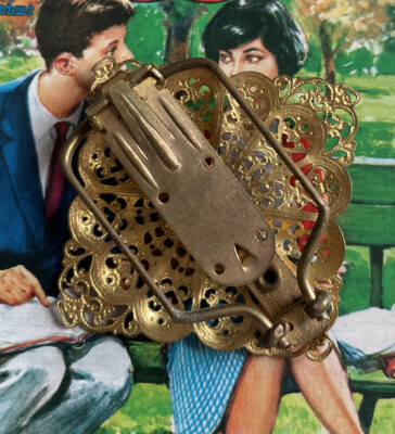 Ancienne broche clip de foulard design allemand DRGM 1950/1960