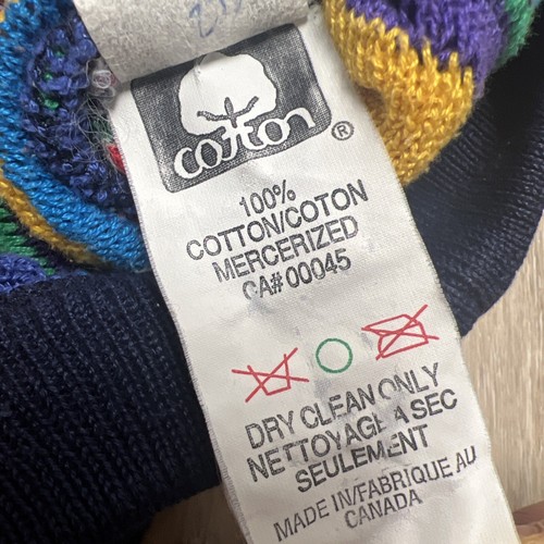Vintage Tundra Canada Coogi Style 3D Sweater Multicolor Rainbow 90s Size Medium - Picture 7 of 10