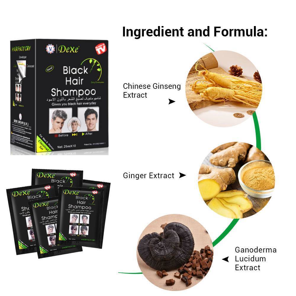 Natural Black Hair Dye Shampoo for Women Magic Instant 3 in 1 Hair