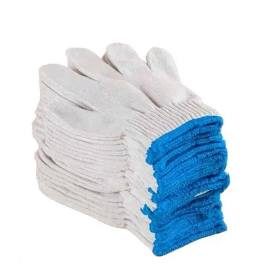 12 pares de guantes de trabajo antideslizantes resistentes al desgaste de hilo de algodón