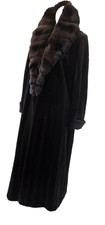 Chinchilla Dark Brown Sheared Mink Fur Coat,extra Long