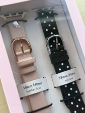 Kate Spade blush black dot leather 38/40mm band set for apple watch KSS0109SET