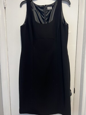 Tahari ASL Women's Size 12 Classic Black Sleeveless Sheath Midi