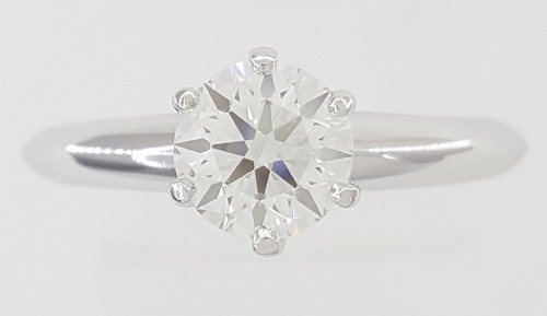 Tiffany & Co Round Diamond Solitaire Platinum Engagement Ring 0.72 ct Rtl $9300 - Picture 4 of 13