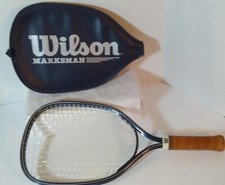Wilson Racquetball Marksman Racquet with Zippered Cover Leather Handle Wrap