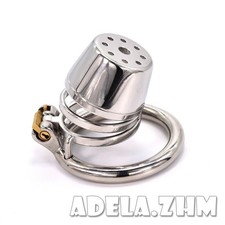 Stainless Steel Male Chastity Device Men Metal Cage Locking Belt Restraint Rings