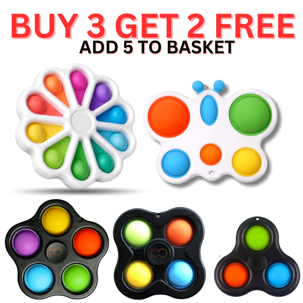 Pop Push It Bolle Sensoriali Giocattolo Antistress Pop It Bubble Fidget - Per Bambini, Autismo, Bisogni Speciali, Sollievo Stress UK Giocattolo Antistress Bambini - Foto 4