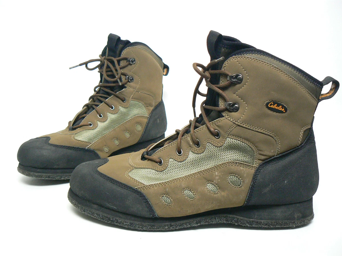 Cabelas Fly Fishing Wading Boots w/ Studded Felt Sole Men's US 15