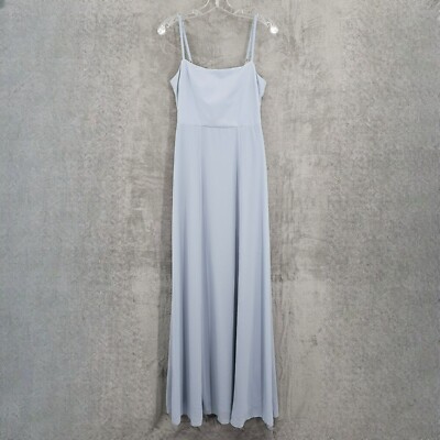 Show Me Your Mumu SMYM Lauren Tie Back Chiffon ALine Gown Dress M Steel Blue New