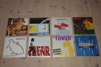 SUPERCHUNK - 8 x Vinyl Single-Sammlung - Fishing, Tower, Breadman, Mower - INDIE
