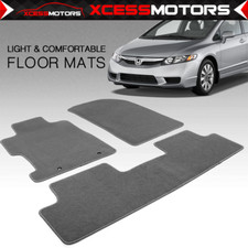Fits 06-11 Honda Civic Front Rear Gray Floor Mats Carpet 3pcs - Nylon Fits 06-11 Honda Civic Front Rear Gray Floor Mats Carpet 3pcs - Nylon