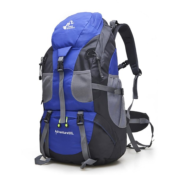 Wanderrucksack Outdoor Sport Reisen Klettern Camping Wasserfest 50L Blau-image
