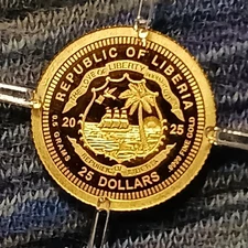 2025 Liberia Gold $25 Pope Leo XIV