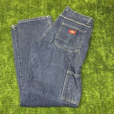 Dickies Dark Blue Wash Denim Straight Leg Carpenter Jeans Men  s W30 L32