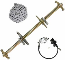 32" Rear Axle Kit 420 Chain Sprocket Brake Wheel Hub for Go Kart Quad Trike ATV