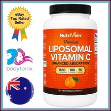 LIPOSOMAL VITAMIN C 1650mg DOUBLE STRENGTH Antioxidants Immune Support 180Ct