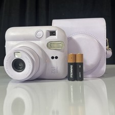 Fujifilm Instax Mini 12 Lilac Purple Instant Camera w/ Case Batteries
