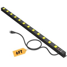 12 Outlet Long Power Strip with 6FT Power Cord, Industrial Heavy Duty for Wor...