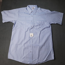 VINTAGE USPS Shirt Mens Small 16.5 Blue Flying Cross Postal Uniform USA NEW