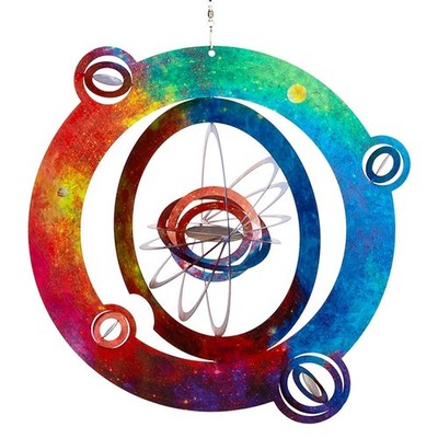 Outdoor 3D Wind Spinner Sculpture  13.6'' Hanging Metal Garden Decor