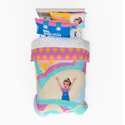 Kids Bedding 4 Piece Twin Comforter Sheet Set Microfiber Ms. Rachel Educational