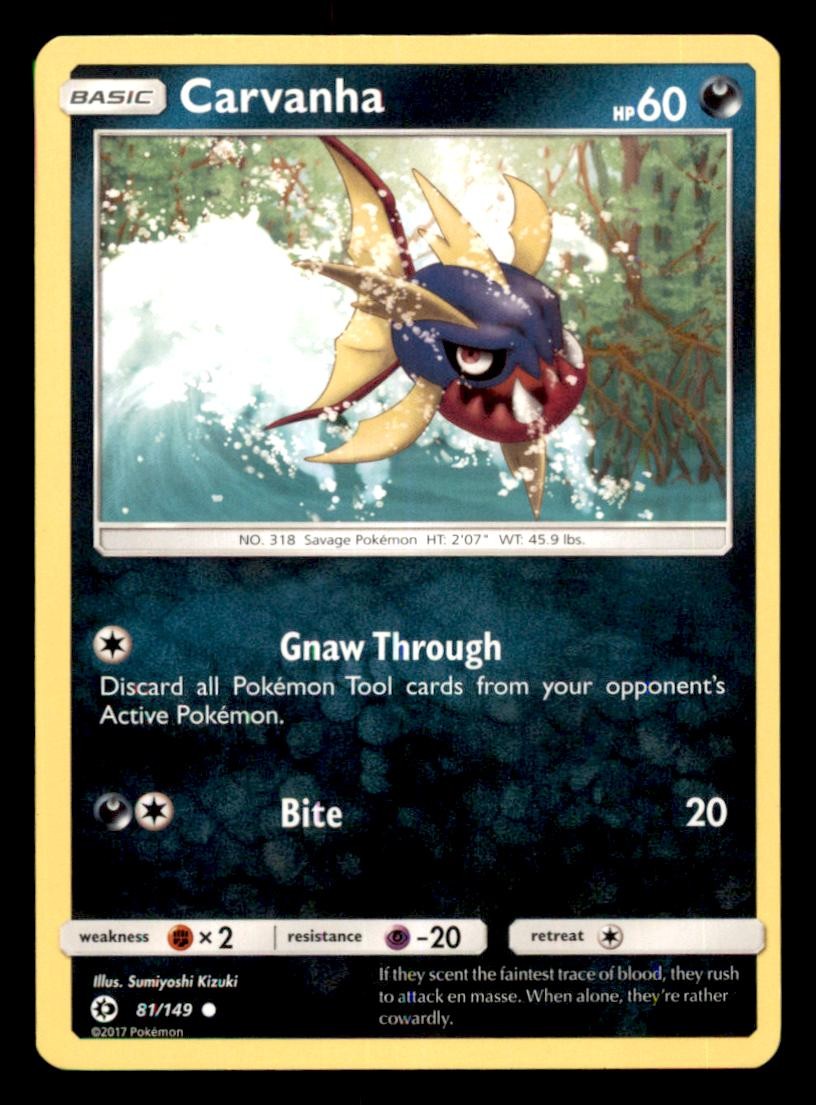 Carvanha 81/149 SM Base Set Pokemon LP