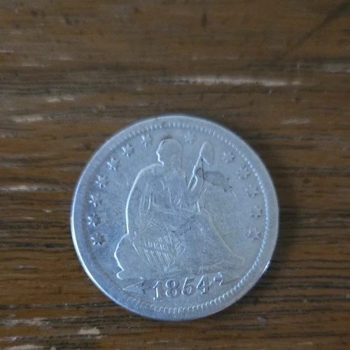 1854 Seated Liberty Quarter Arrows Variety 25C Silver Business Strike
