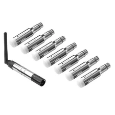 DMX Wireless Receiver Transmitter Rechargeable Battery Stage Light 8 PCs Silver